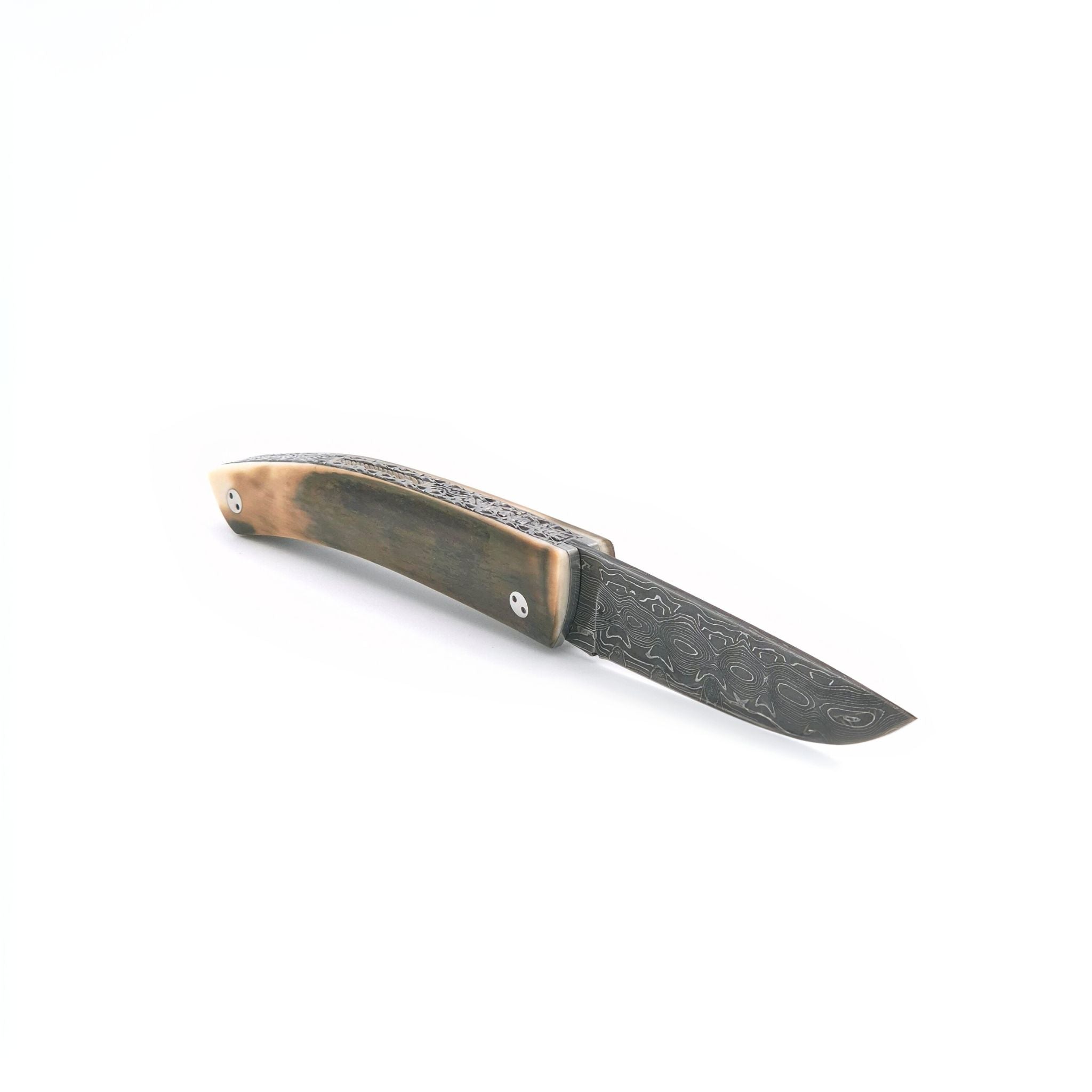 Tom Fleury, Exceptional, Damast-Sammlermesser, Mammutelfenbein, Zladinoxdamast