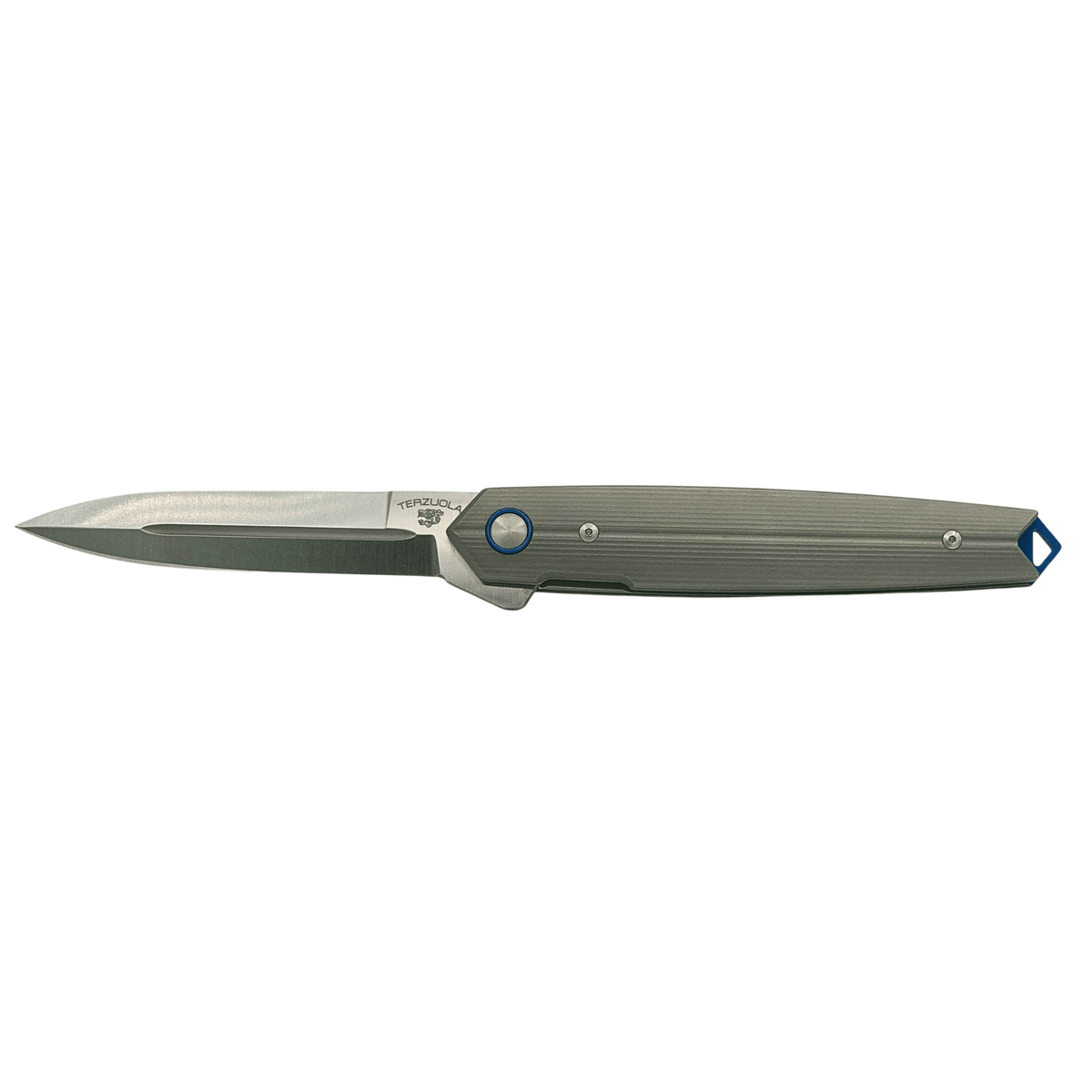 Fox Knives Pacifico Titan von Bob Terzuola, geöffnet, MagnaCut-Klinge und Titan-Griff.