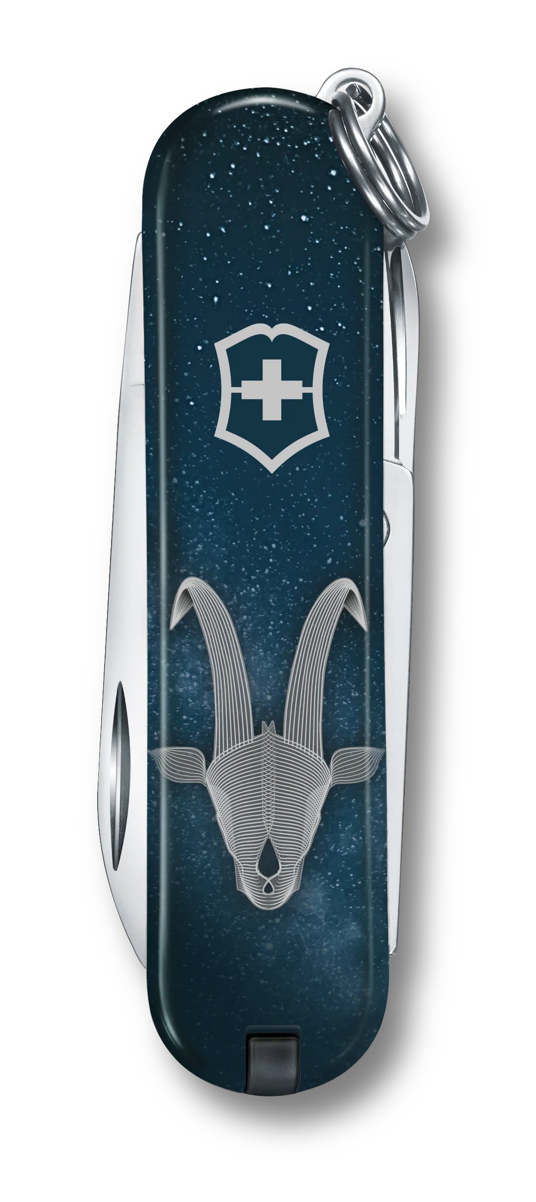 Victorinox Classic SD Zodiac Signs Steinbock, 58 mm Schlüsselanhänger-Taschenmesser mit Schere und Nagelfeile.