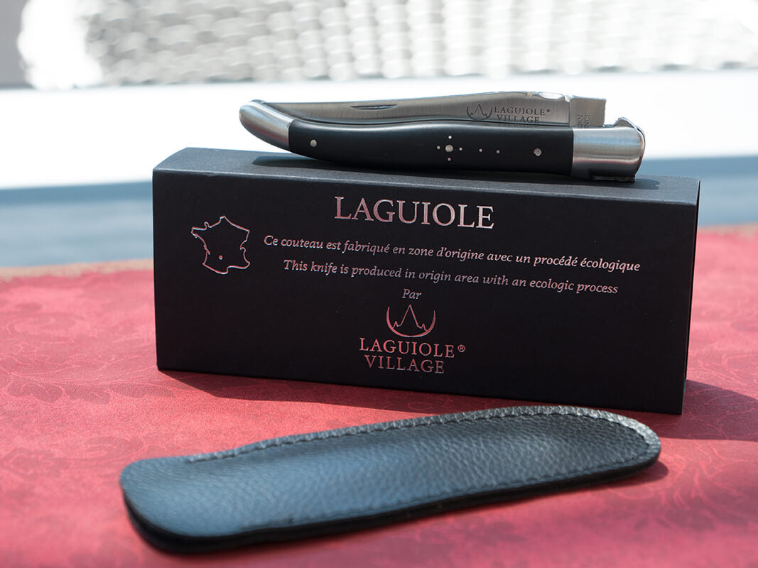 Laguiole Village Taschenmesser Ebenholz matt, 12 cm