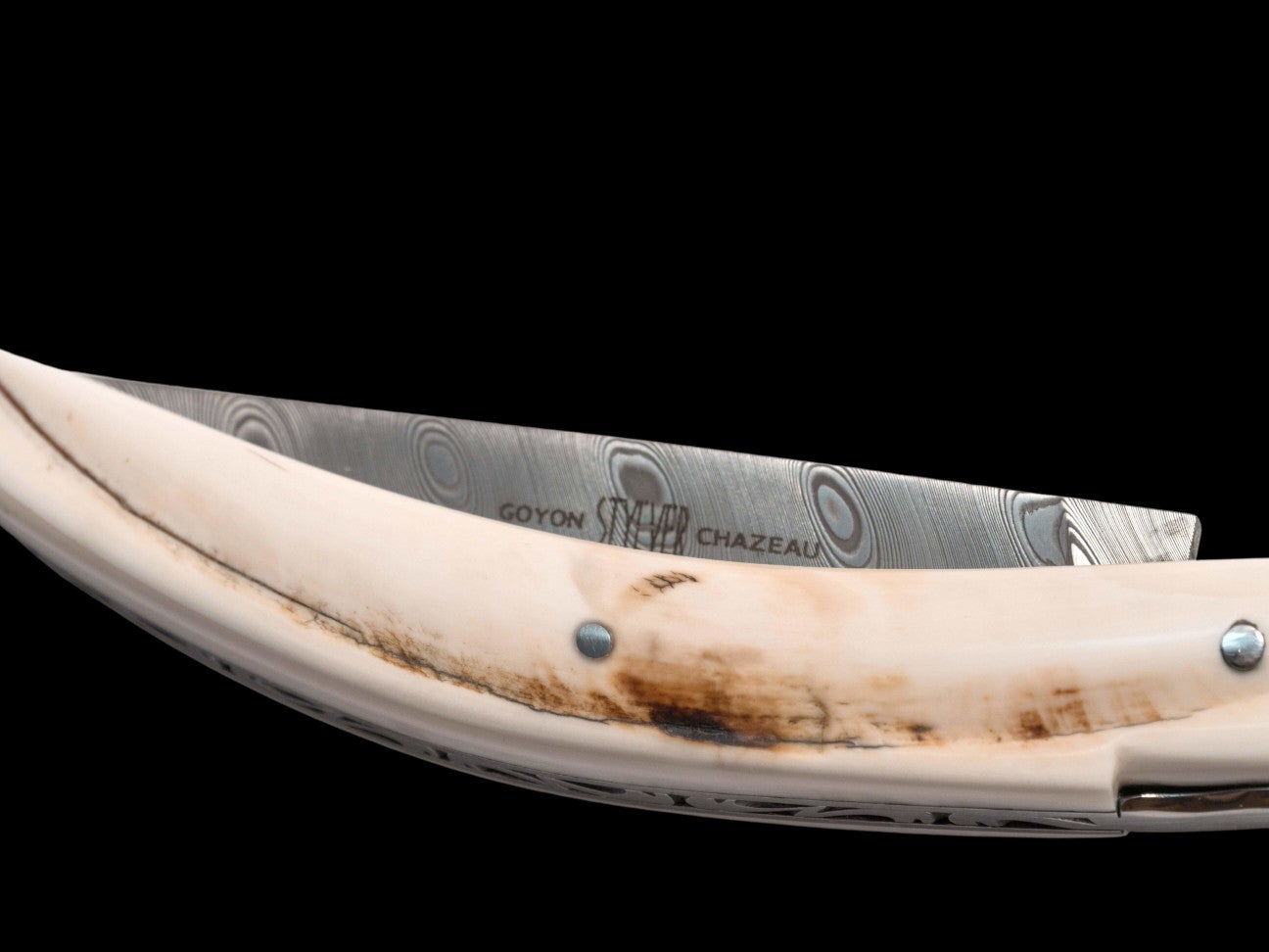 Goyon Chazeau Damast-Taschenmesser Styl'ver Warzenschweinzahn 12cm