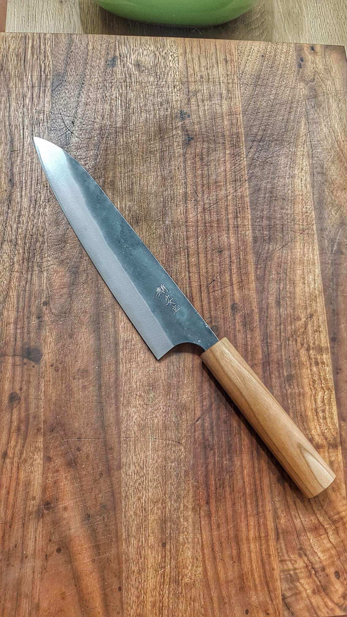 Kasane Gyutoh, Japanisches Kochmesser, 21 cm, Aogami (Blaupapier) Stahl, handgemacht