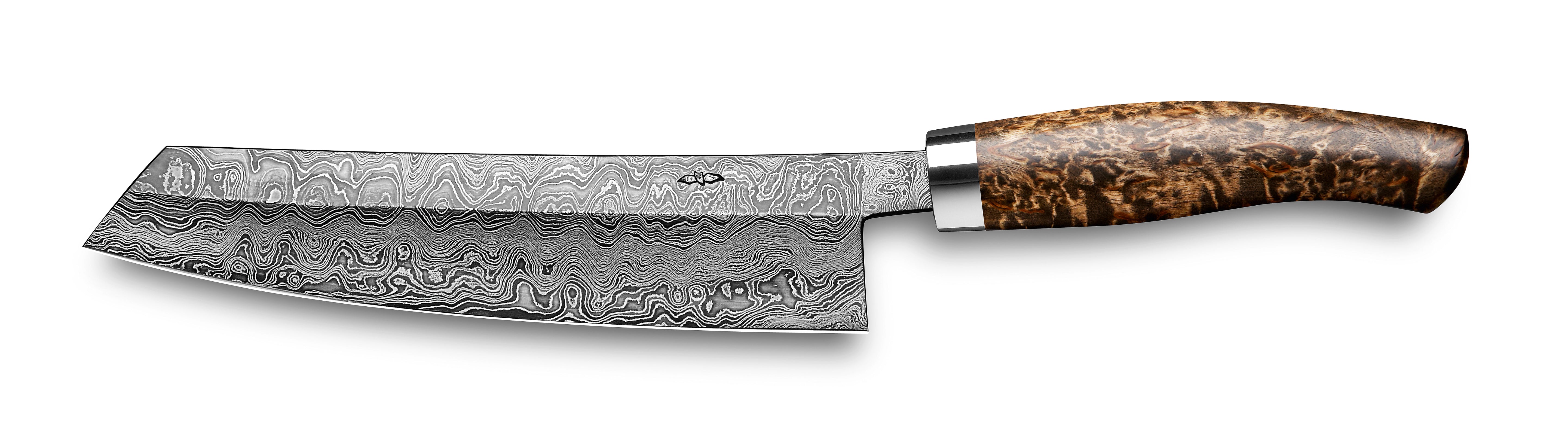 Nesmuk Exklusiv C100 Damast-Kochmesser 180 Karelische Maserbirke