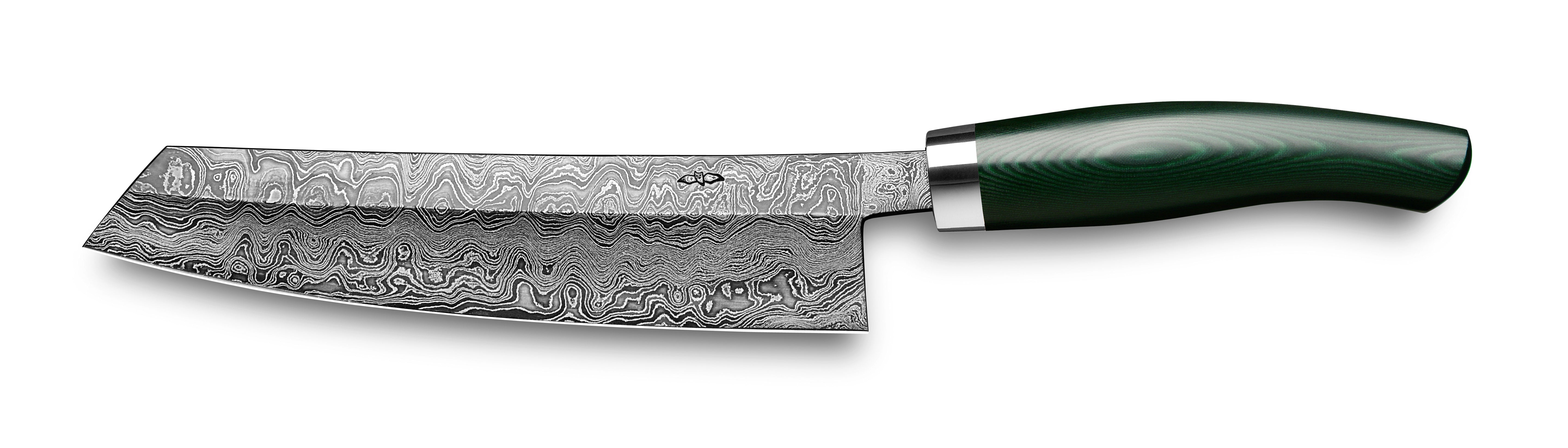 Nesmuk Exklusiv C100 Damast-Kochmesser 180 Micarta grün