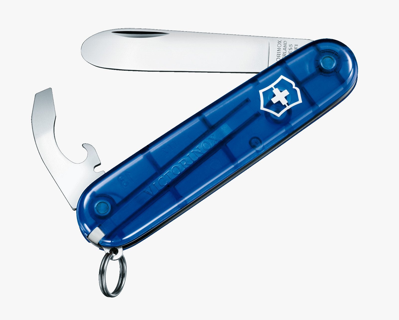 Victorinox Swiss Army Knife, My First Victorinox, translucent blue, incl. chain and lanyard