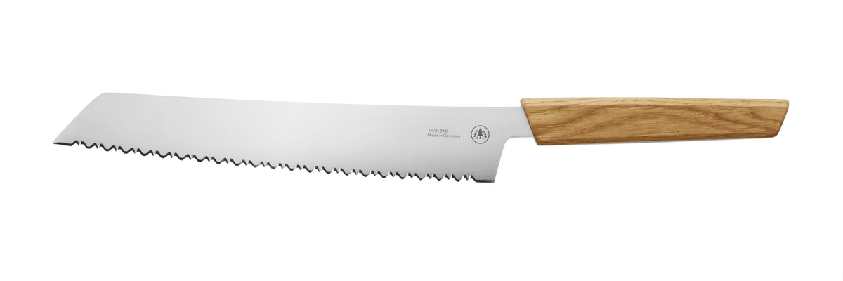 HORL Brotmesser Eiche, Seitenansicht, 24 cm Klinge mit Triple Pro Cut.