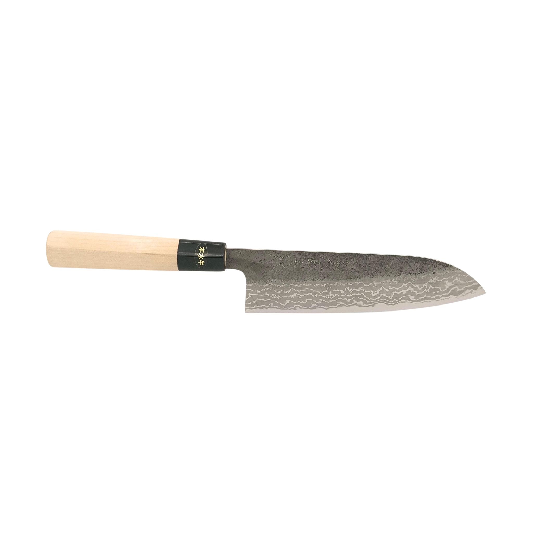 Tojiro Atelier Santokumesser, Japanisches Damastkochmesser, 17 cm, Aogami 2, handgemacht