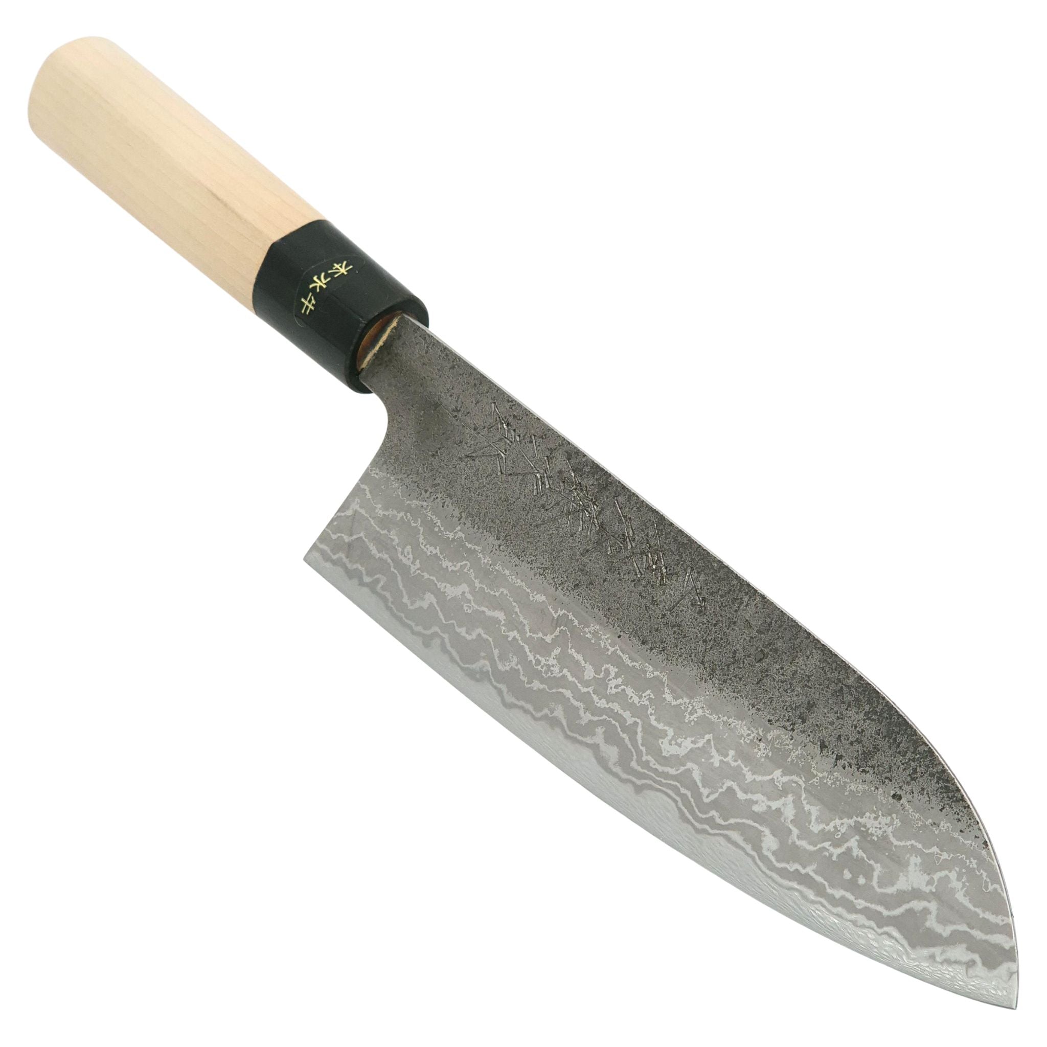 Tojiro Atelier Santokumesser, Japanisches Damastkochmesser, 17 cm, Aogami 2, handgemacht