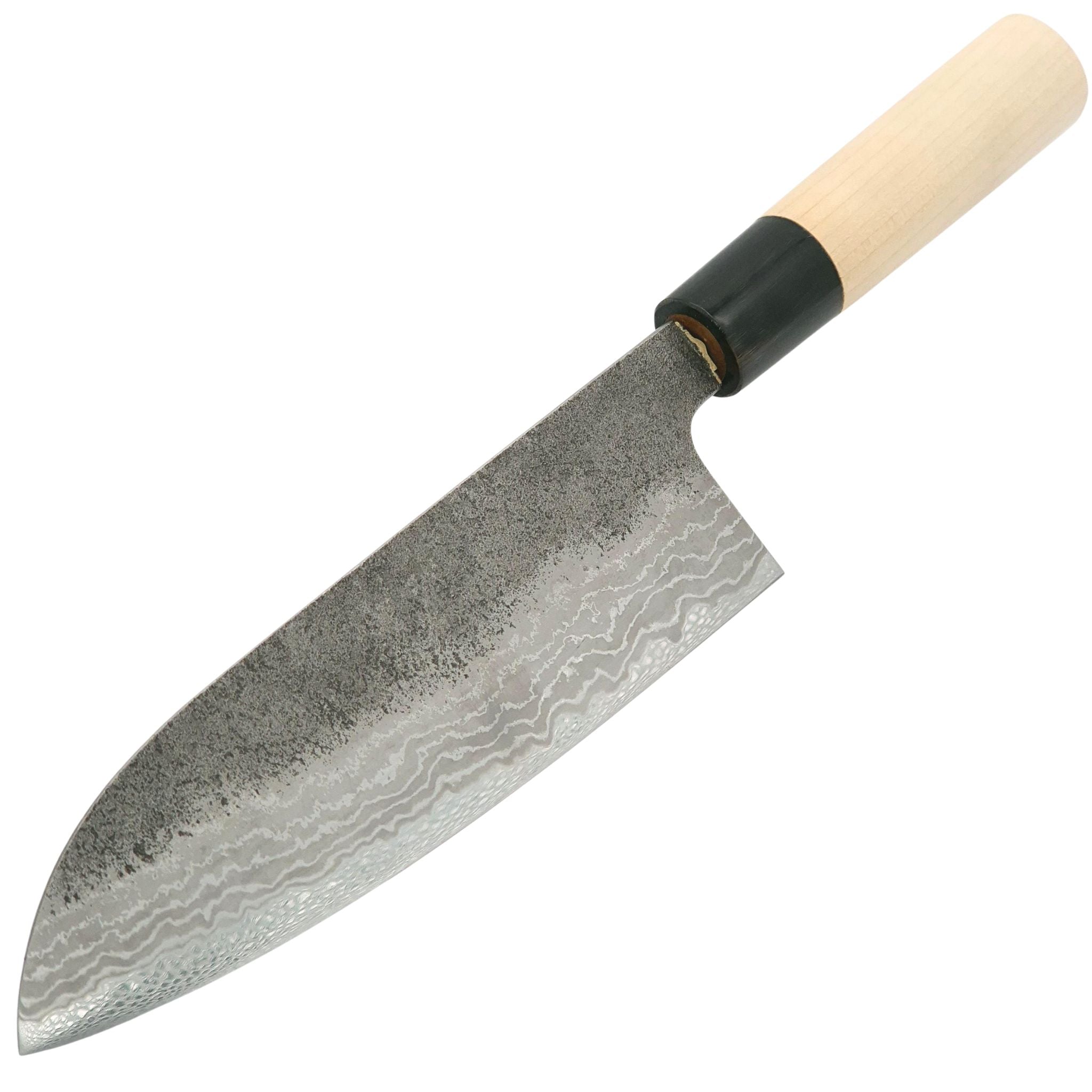 Tojiro Atelier Santokumesser, Japanisches Damastkochmesser, 17 cm, Aogami 2, handgemacht