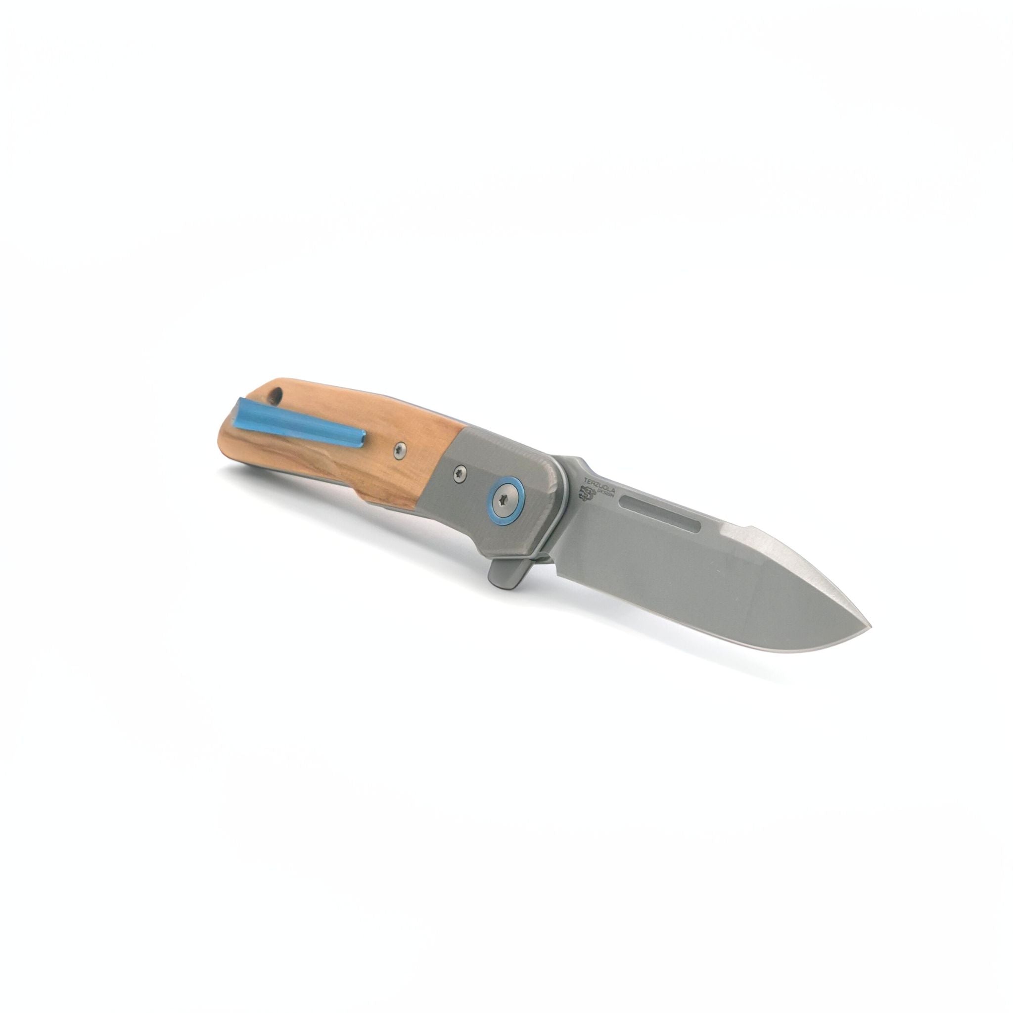 MKM, Clap Micarta Brown Titanium Bolster, Einhandmesser