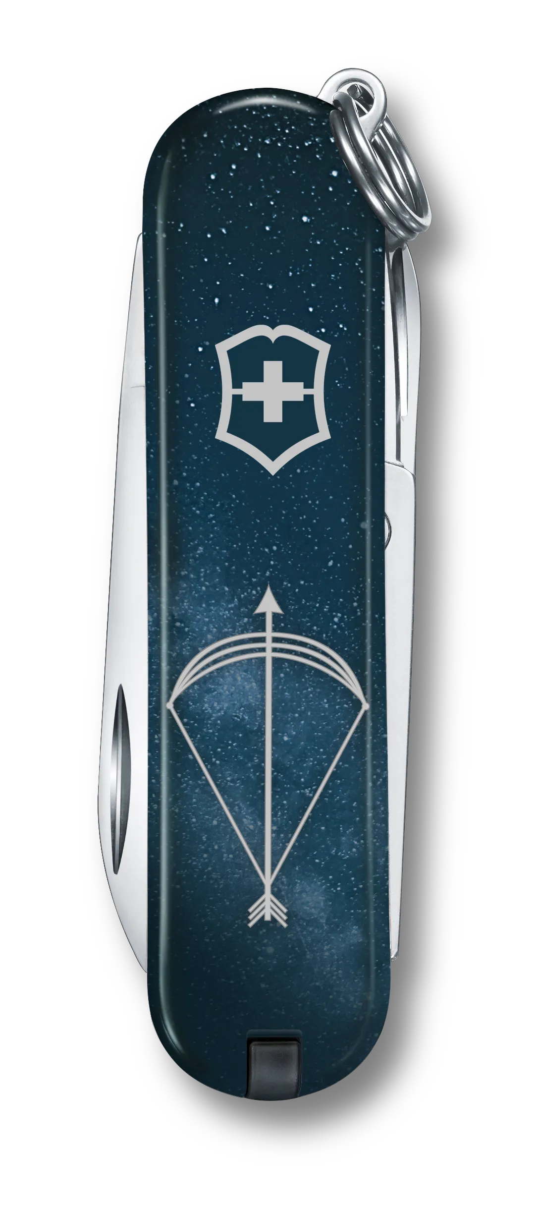 Victorinox Classic SD Zodiac Signs Schütze, 58 mm Schlüsselanhänger-Taschenmesser mit Schere und Nagelfeile.