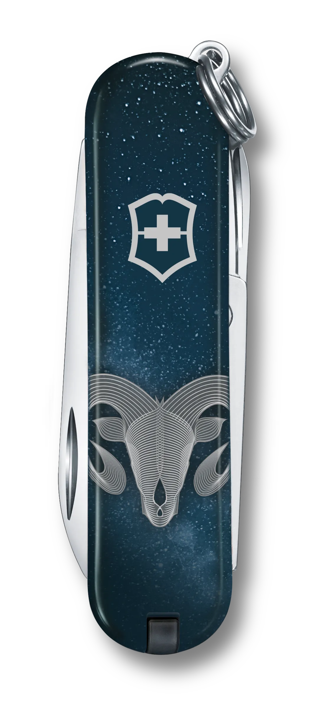 Victorinox Classic SD Zodiac Signs Widder, 58 mm Schlüsselanhänger-Taschenmesser mit Schere und Nagelfeile.