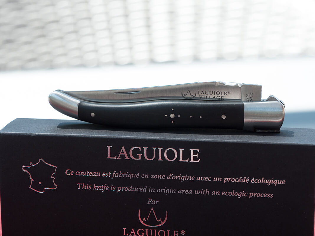 Laguiole Village Taschenmesser Ebenholz matt, 12 cm