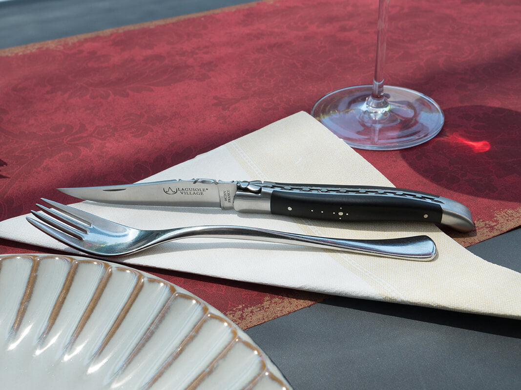 Laguiole Village Taschenmesser Ebenholz matt, 12 cm