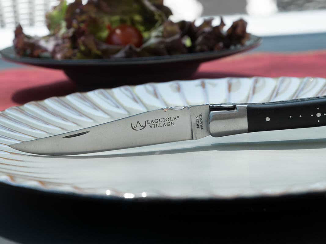 Laguiole Village Taschenmesser Ebenholz matt, 12 cm