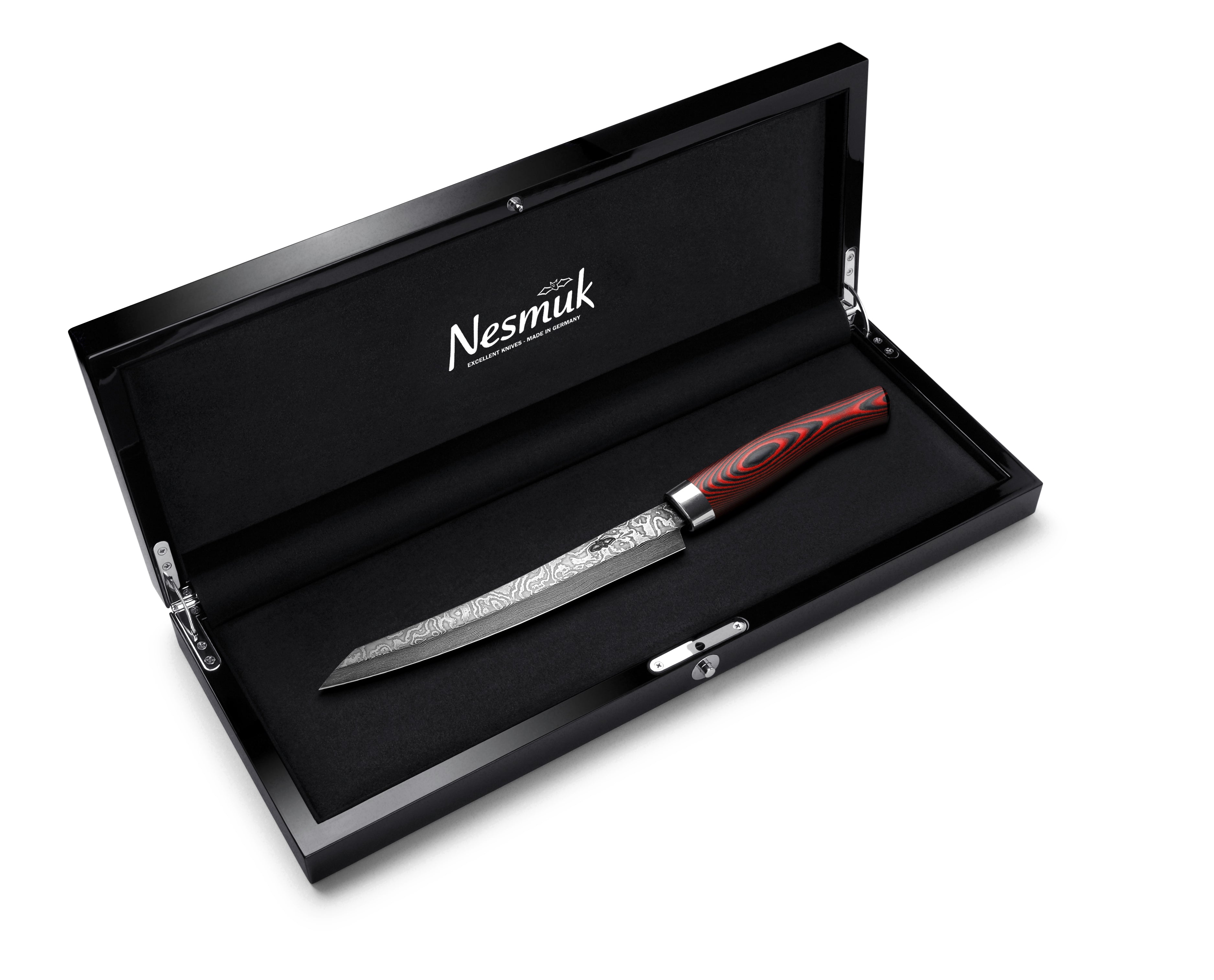Nesmuk Exklusiv C100 Damast-Slicer 16cm Micarta rot